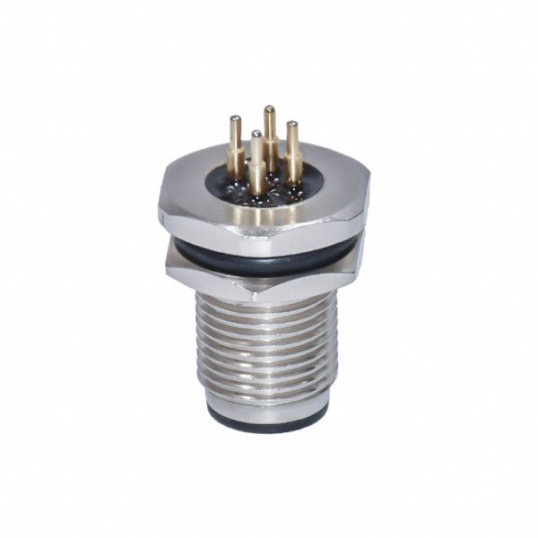 4P Circular Multipole M12 Waterproof Connectors PCB Quick Lock Type Metal Electrical Connector