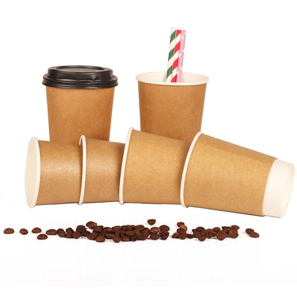 Cheap Custom Printed Single Wall Disposable Paper Coffee Cups 4oz 8oz 12oz for sale