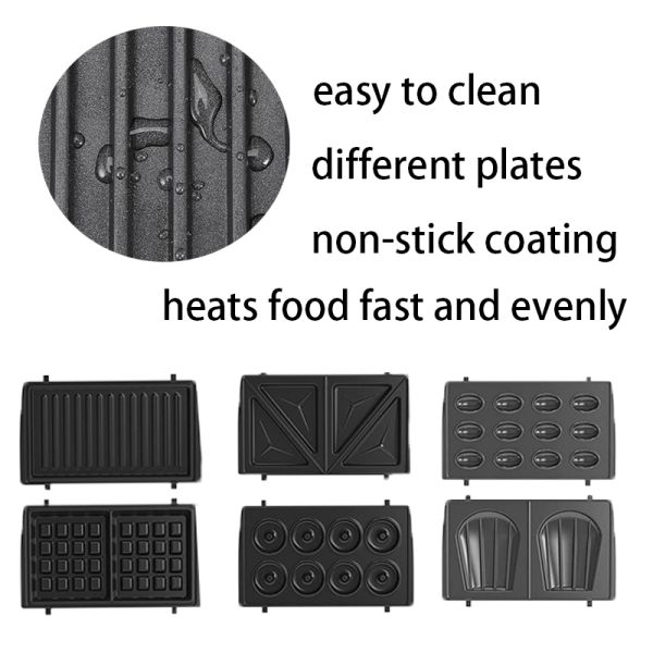 Detachable 4 Slice Indoor BBQ Grills Panini Press With Knob Control