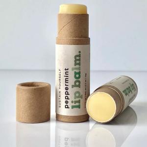 0.5oz Kraft Paper Lip Balm Tubes , Cardboard Deodorant Paperboard Push Up Tubes