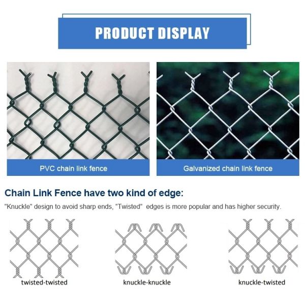 Pvc Coated Use Wire Mesh 8 Foot Boundary Wall Chain Link Fence Fabric