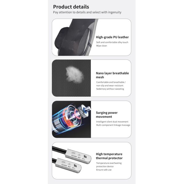 Handheld Remote Control Multifunctional Cervical Spine Back Massager Pads For Back Pain