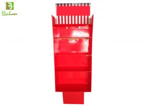 Red Retail Store Display Fixtures  , Custom Cardboard Display Stands Upsidedown Structure
