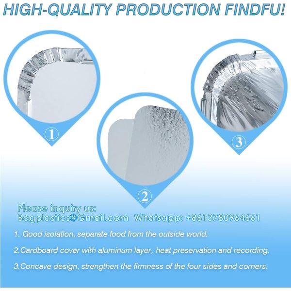 2.25LB (8.5"X6") Oblong Pans - To Go Containers With Lids - Disposable Tin Foil Pans Catering, Meal Prep