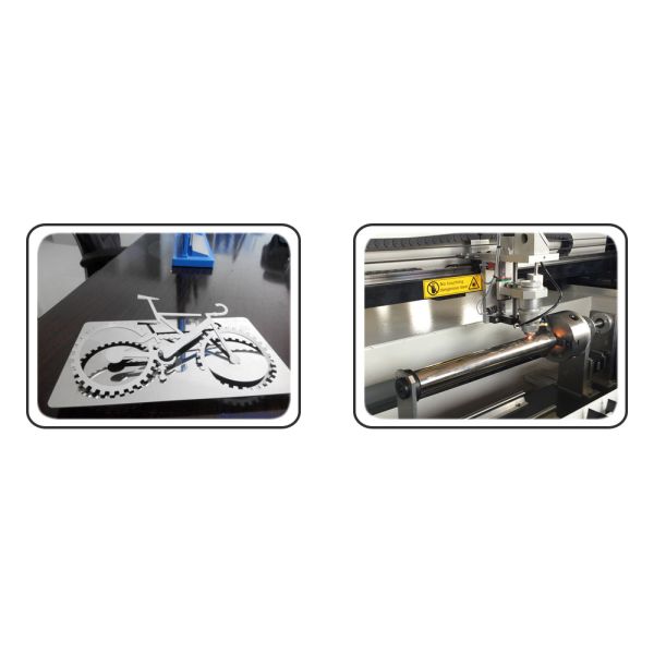 Metal / Fabric Laser Cutting Machine , Industrial CNC Fabric Cutter With Alarm Light