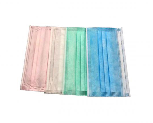 Lightweight Disposable Green Face Mask Non - Irritating With Adjustable Nose Clip