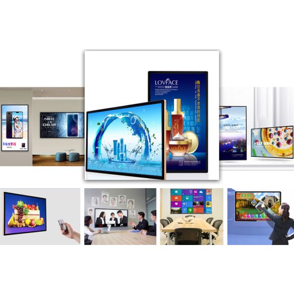 55 Inch Network Digital Advertising Display Stands Full HD Metal Shell Material