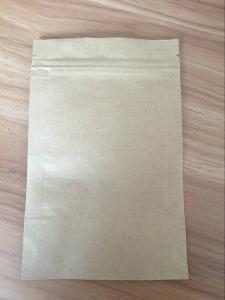 Best Customized Paper Bags Flat Kraft Paper Lined Foil Three Side Seal Top Zip Lock Bags wholesale