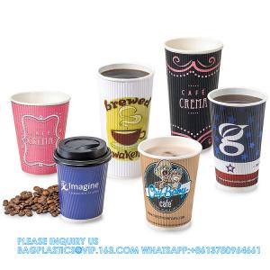 Best Custom Logo 3D Printing Of Espresso Paper Cup Double Wall Coffee Paper Cup Embossed Paper Cups With High Quality wholesale