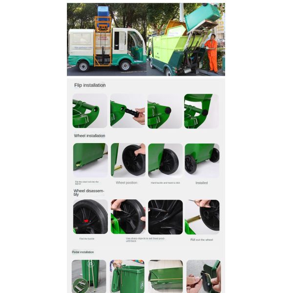 20L40L Outdoor Swing Lid square Sorting Dustbin Kitchen School Sanitation Plastic Trash Can with Lid