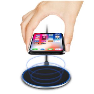 Best ABS+Aluminum Super Slim QI Certified Fast Charging Portable Wireless Charger 10W/7.5W/5W wholesale
