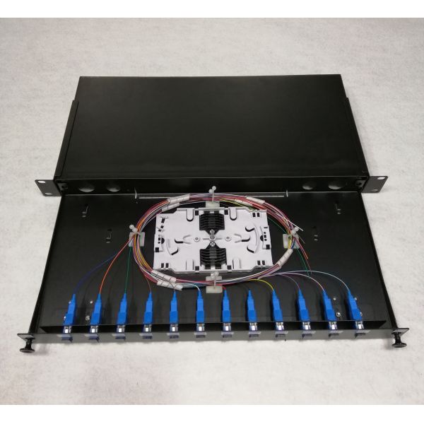 24 SC APC Duplex Distribuidor Fiber Optic Patch Panel ODF Double Layer Adapter Plate