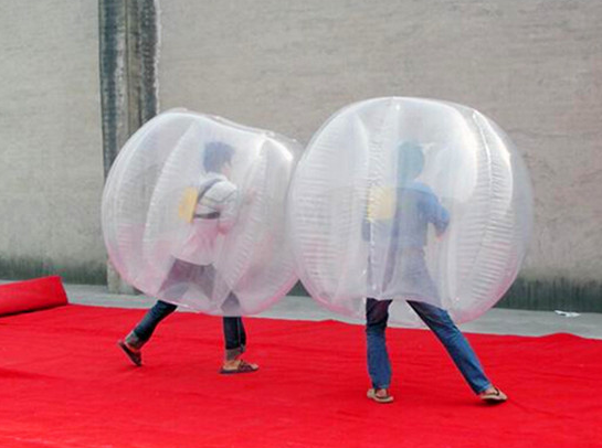 Transparent Color Inflatable Bubble Soccer Ball , Diameter 1.5 M Human Bubble Ball