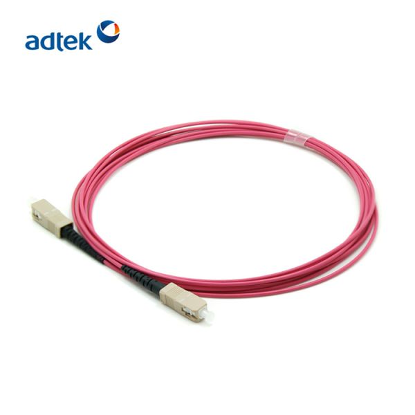 Cable Jumper PVC / LSZH SC SC Simplex Patch Cord OM4 3M With Good Durability