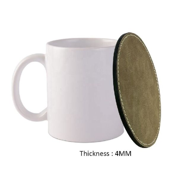 Custom Print Logo Sublimation Blanks Coasters Round Square Colorful PU Leather Sublimation Coaster