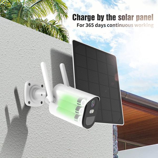 Pir IP65 Solar Wifi Bullet Camera Tuya Smart Compatible Camera