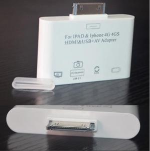 China AV / HDMI / HD 1080P Output Replacement For Apple IPAD IPHONE 4S Sync Data on sale