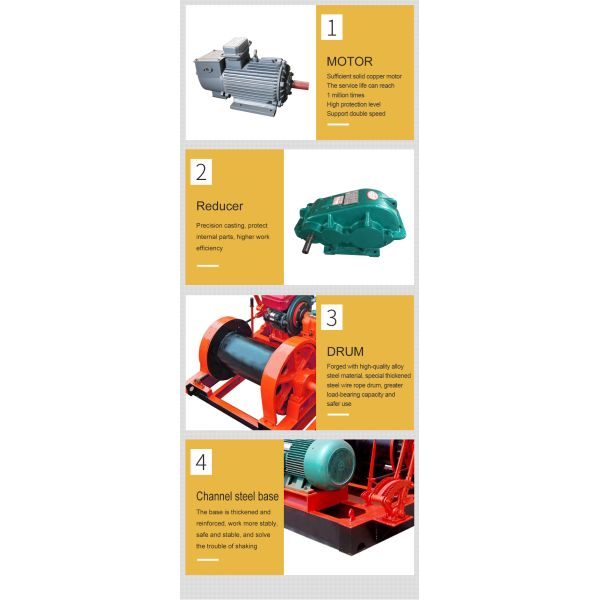 Portable Light Duty Electric Winch 15M/Min For Cable Pulling Machine