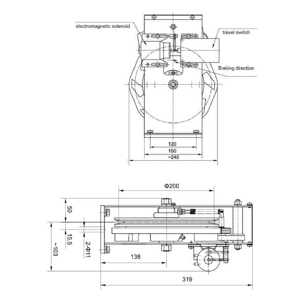 250N Safety Components Elevator Speed Governor with Rated Speed 0.5 ~ 1.0m/s