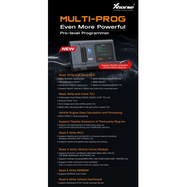 Xhorse Multi-PROG Multi Prog ECU TCU Programmer With GODIAG GT100 And ECU GPT Adapter