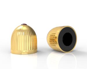 Best Zinc Alloy Crystal Zamak Perfume Caps In Gold Color For Durable And Elegant Fragrance Packaging wholesale