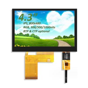 China 4.3 Inch TFT LCD Monitor RGB 800X480 ST7282 Drive IC Full View TFT LCD Module on sale