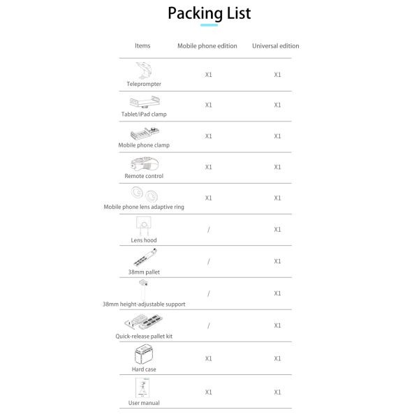 Universal Mobile Phone and Pad Prompting Teleprompter for Live Shooting TS-350Pro