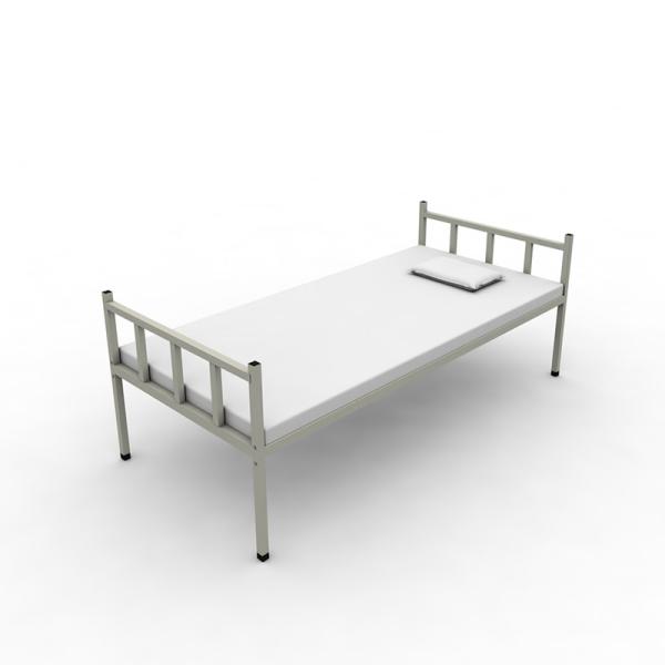 Cheap Easy Assemble Knock Down Waterproof Single Layer Gray Color Steel Bed for sale