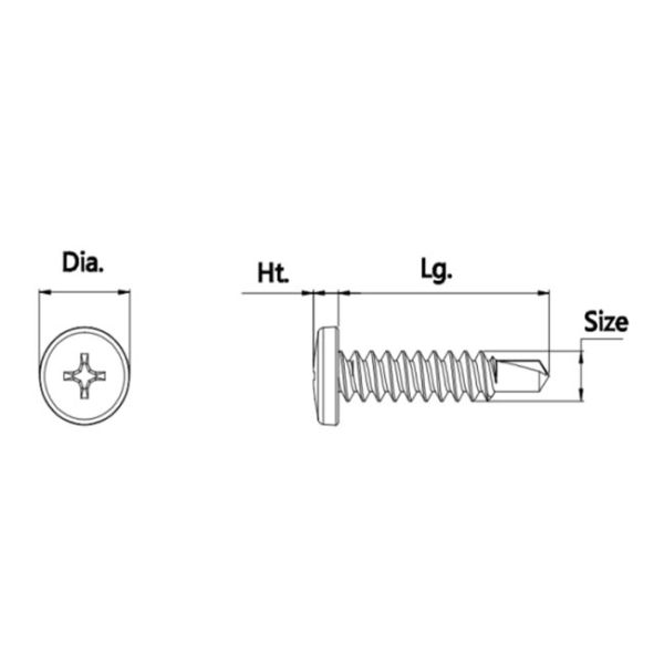 Blue Zinc Plated Phillips Rounded Head Drilling Self Tapping Screws in Various Sizes