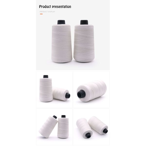 High Tensile 100% Cotton Polyester for Glazed Bag Closing Sewing 20/3 Kite Flying Thread