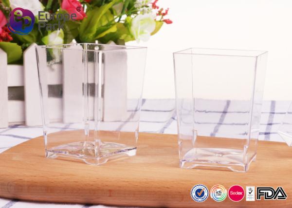 Cheap Wedding Plastic Square Cups Environmental Protection 0.9mm Thickness for sale