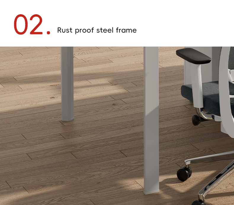Modern 4 Person Office Workstation Table With Metal Leg