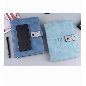 Best Waterproof Multiscene PU Leather Notebook , Recyclable Notepad With Power Bank wholesale
