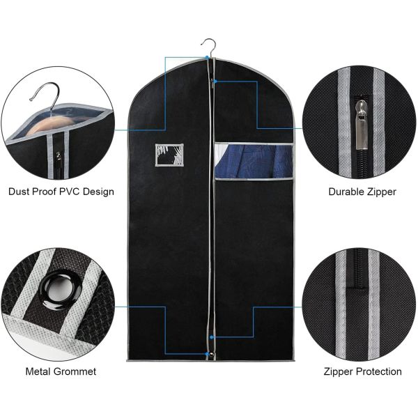 Waterproof Custom Travel Garment Bag For Mens Suit Wedding Dress Gown Multiple 24X60"