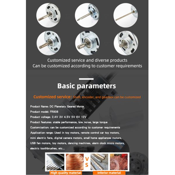 Faradyi Customized High Quality Planetary Geared Coreless Brushless Dc Motor For Motorcycle Speed Controller Motor