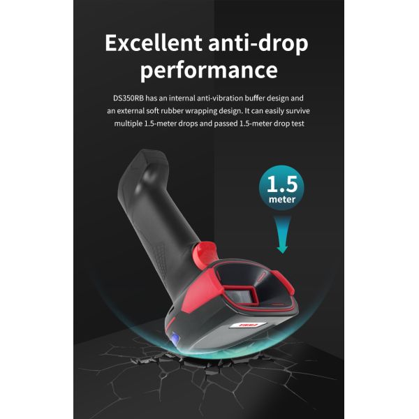 LUCKYDOOR 1D 2D Code Reader Wireless2.4G+ BT Barcode Scanner for Supermarket Payment NEW STOCK