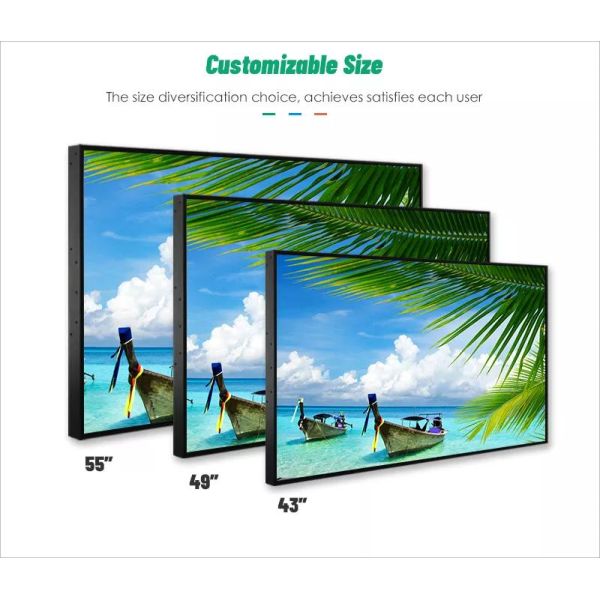 65 Inch Shop Lcd Screen Display Window Facing Ultra Narrow Bezel Display