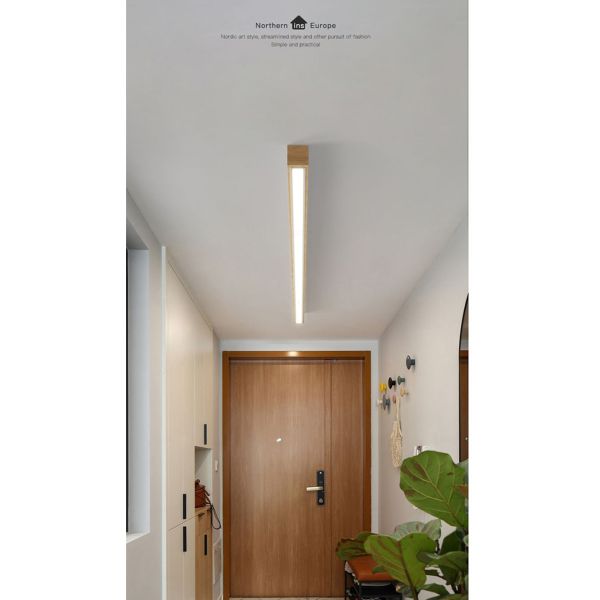 Long ceiling ceiling light porch wooden lamp aisle corridor wall hanging line log led lights(WH-WA-47)