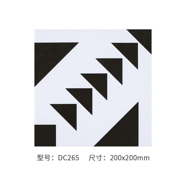 Black White Ceramic Rustic Tile 20x20cm AAA Grade Non-Slip