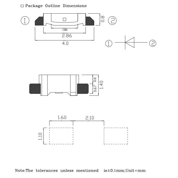 White 335 SMD LED Diode Types 0.06W Multi Function 4.0x0.8x1.4mm size
