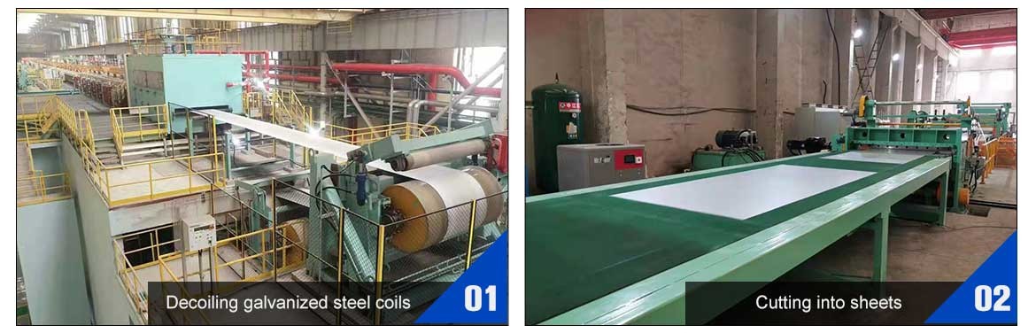 corrugated wave shape galvanized steel roofing sheets factory production process
