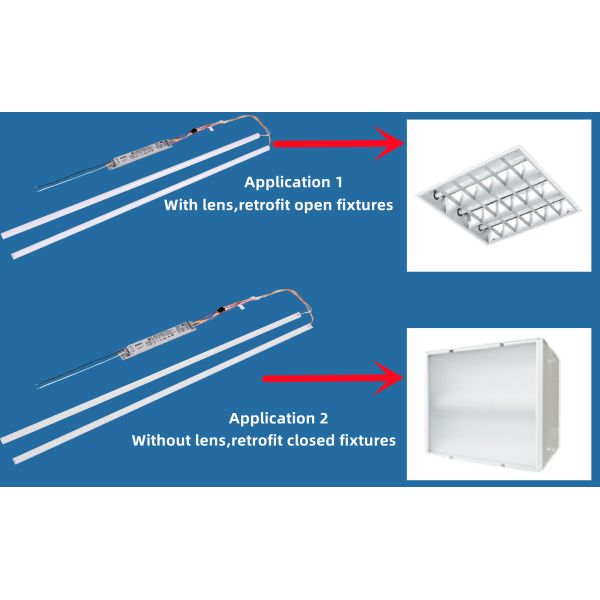 46W 4FT LED Magnetic Light Linear Lights 2 4 Troffer Retrofit Kit Light Solution
