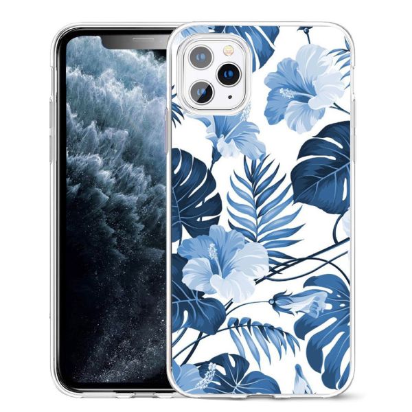 High Clear Camera Protection Phone Cases For Iphone 12 pro max Floral Leaf Pattern
