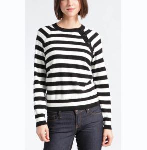 WOMEN'S 4% cashmere/4% angora / 18% cotton/18% lambswool/33% viscose/23% nylon JERSEY STRIPE KNITTED SWEATER