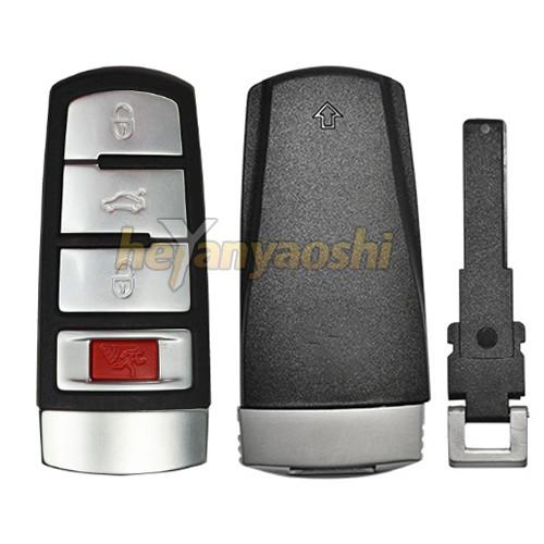 Cheap Vw 4 Buttons Smart Key Shell with Emergency Key Insert for sale