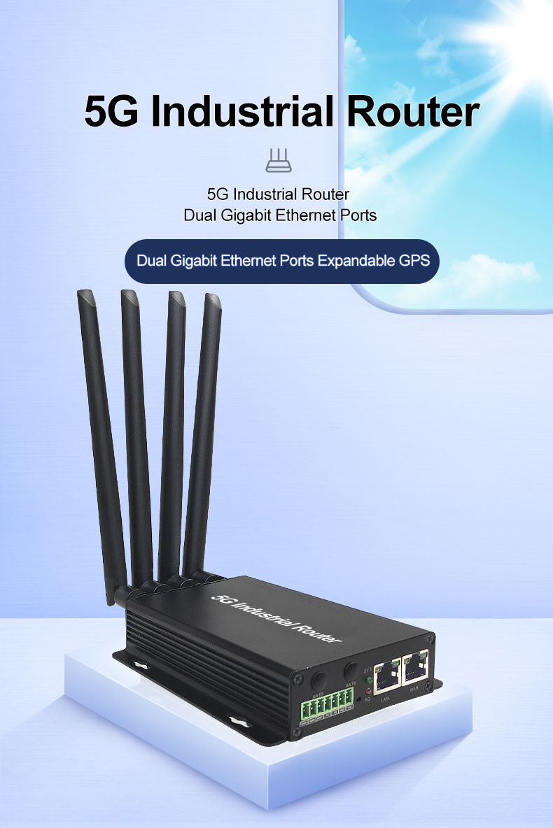 RoHS Black Network 5G Industrial Router 1000Mbps Remote Management