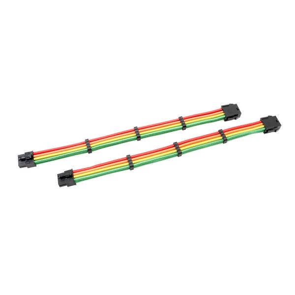Rainbow Color Power Supply Cable Extension Cord PSU Braided Extension Cable Kits 18AWG Elbow Data Cable Computer