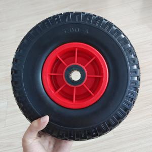 Best 300-4 Red Rim Rubber Wheel 10 Inch Tire Garden Cart Wheelbarrow Pneumatic Wheels wholesale