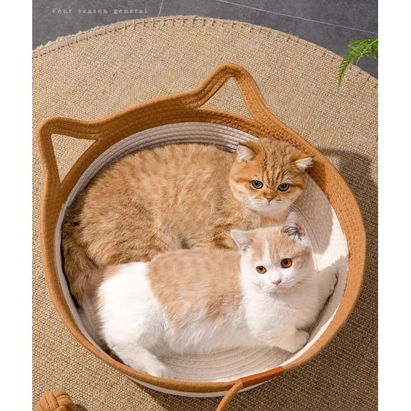 Coarse Rattan Cat Sleeping Bed Scratch Resistant Biodegradable Material For Summer