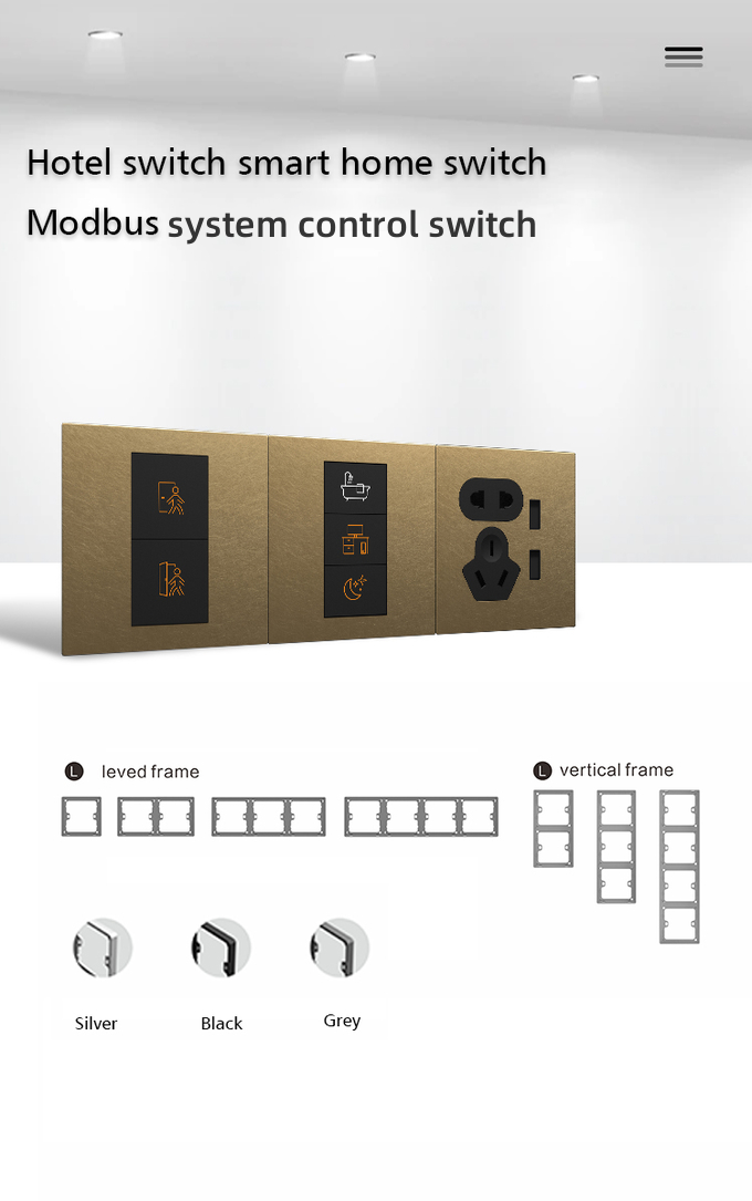 Controlling Lamp Modbus Wall Switch RS485 Protocol 12V DC PC Button Metal Tact Switch